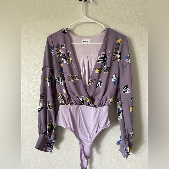 Revolve X super down Aliza lavender bodysuit - Picture 2 of 5